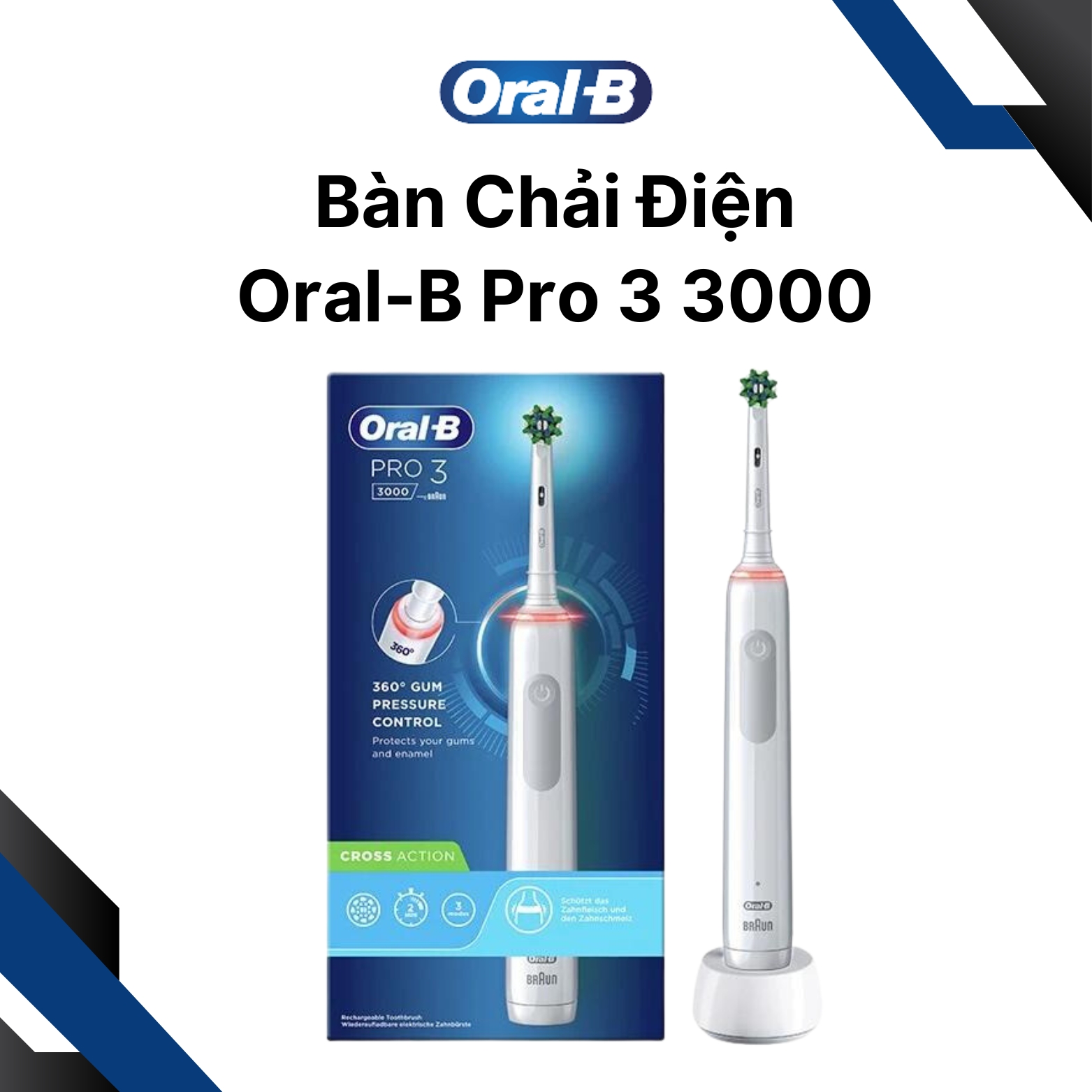 Bàn chải điện Oral-B Pro 3 3000 Chính Hãng - Ảnh 7