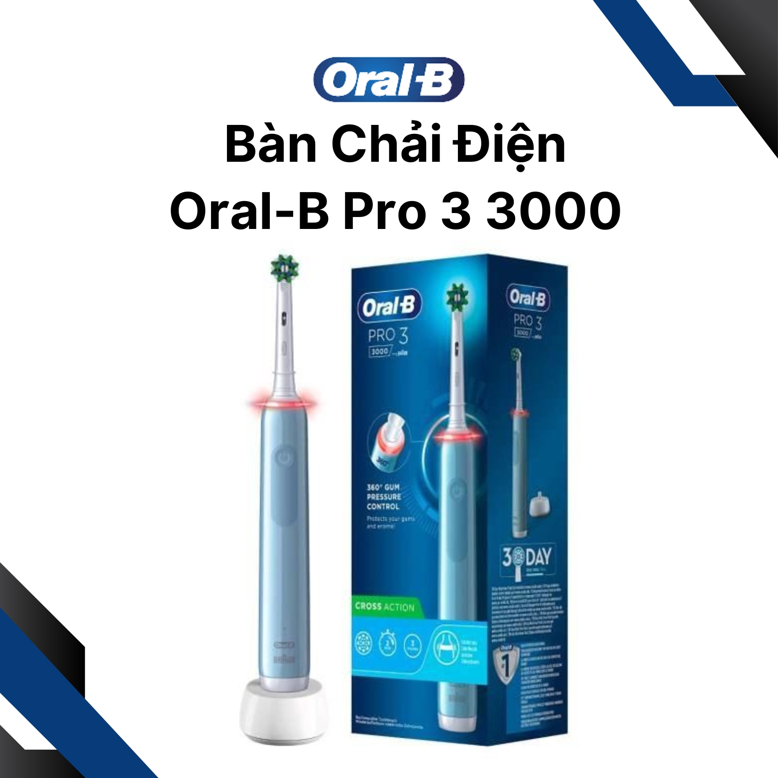 Bàn chải điện Oral-B Pro 3 3000 Chính Hãng - Ảnh 3