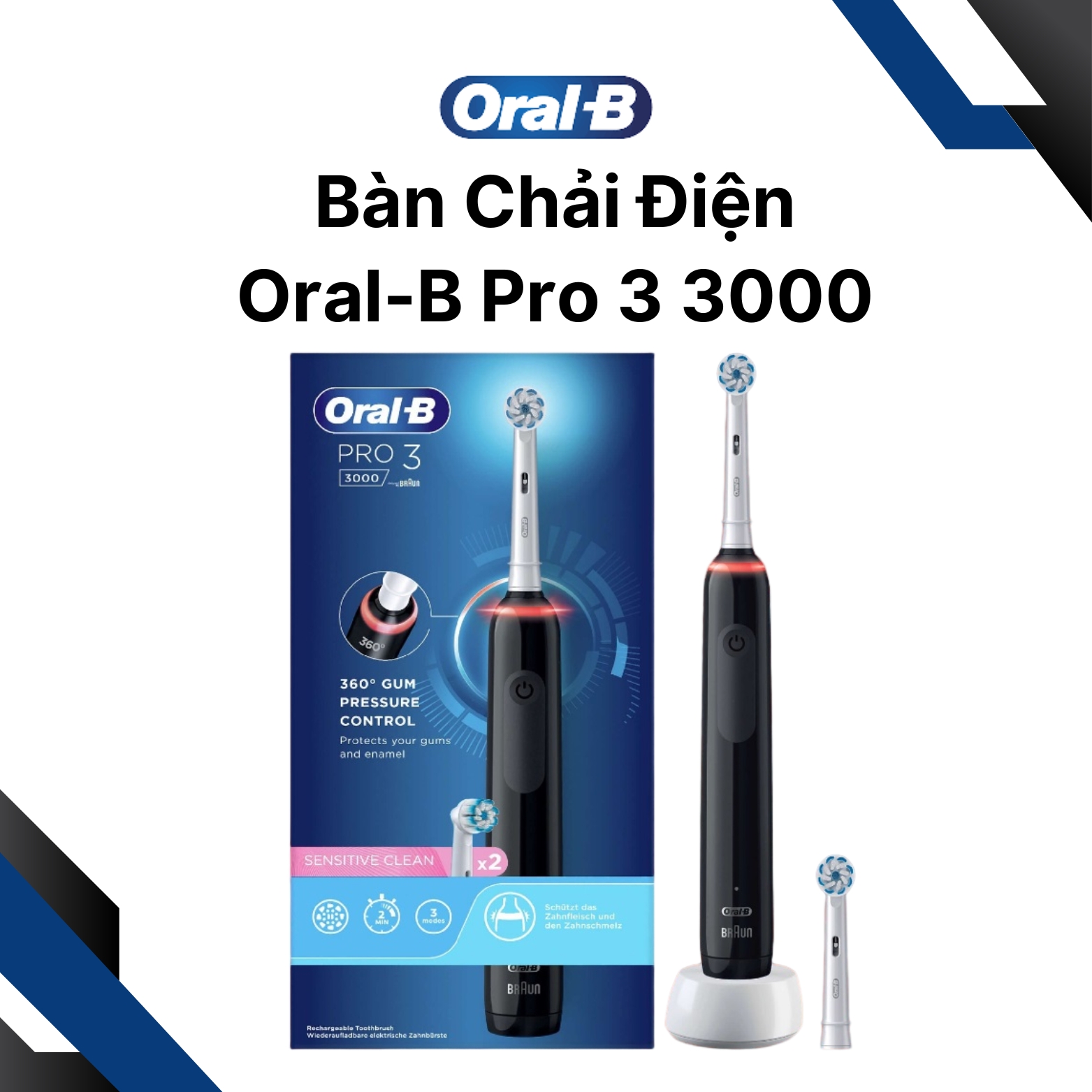 Bàn chải điện Oral-B Pro 3 3000 Chính Hãng - Ảnh 2