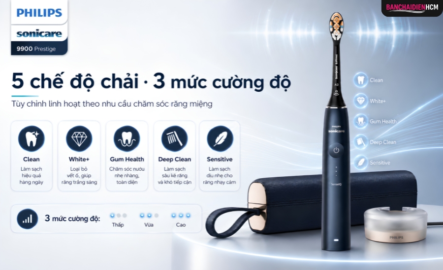 5 Chế Độ Chải Của Phillips 9900 Chính Hãng