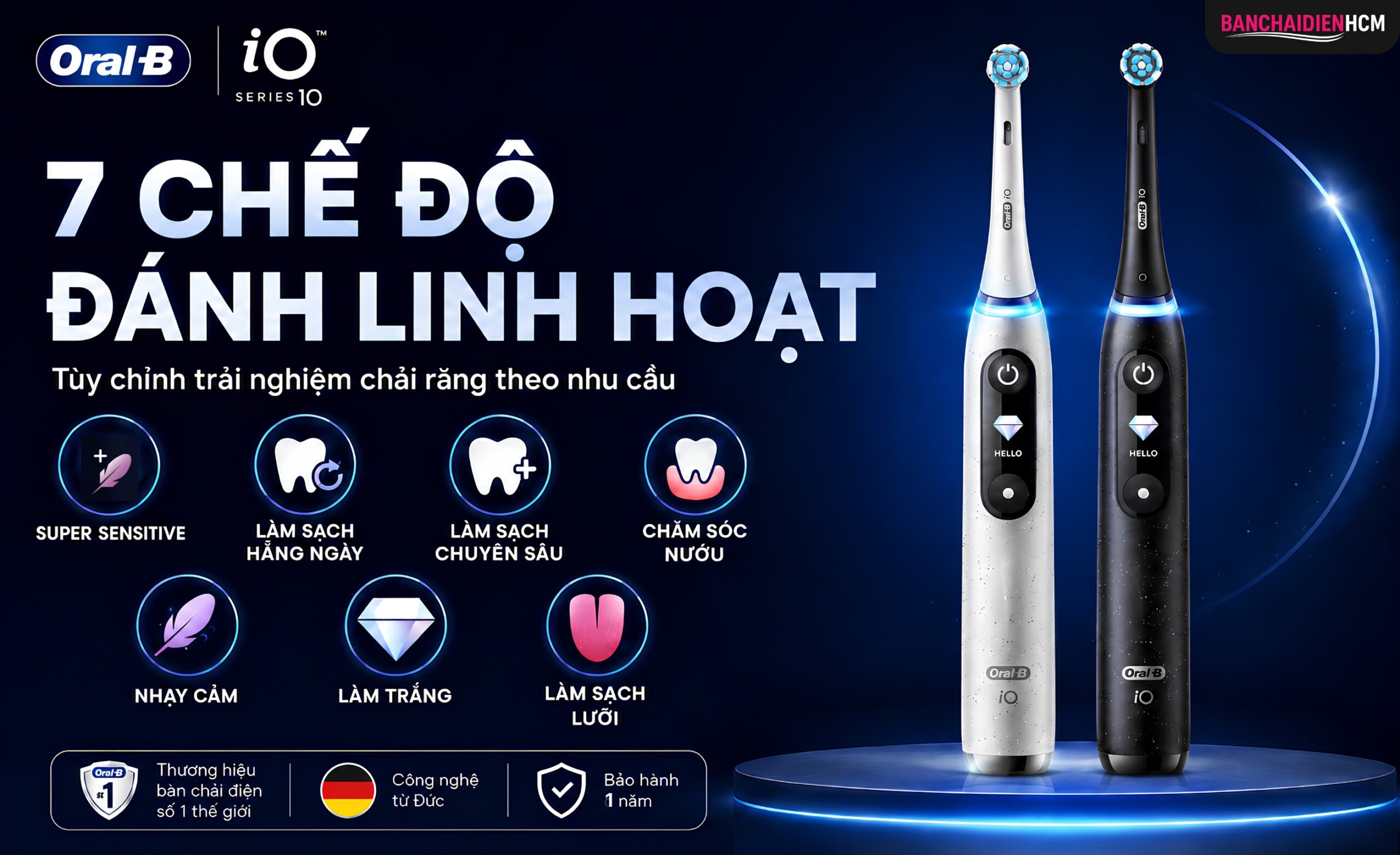 Oral B iO Series 10 Có 7 Chế Độ Chải Linh Hoạt