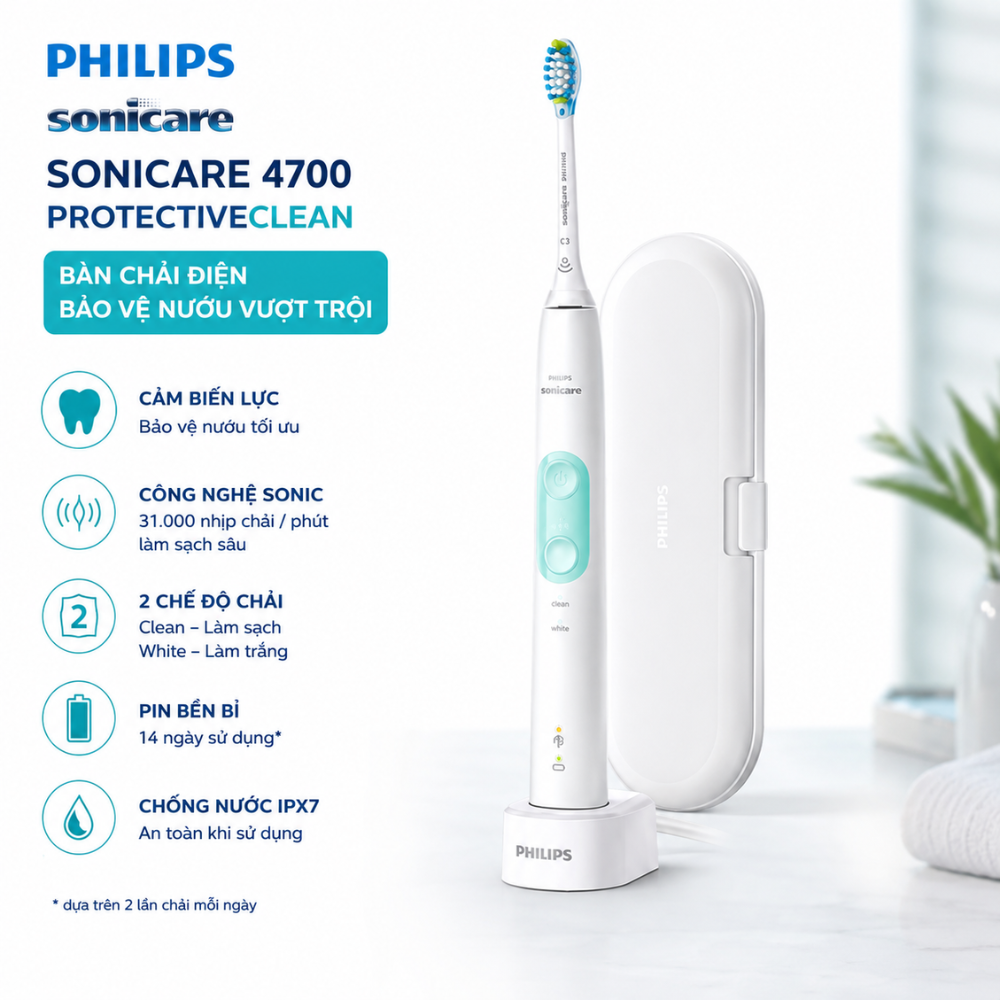 Bàn Chải Điện Philips Sonicare 4700 Chính Hãng