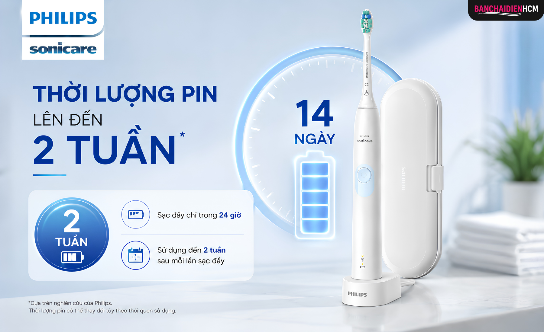 Thời Lượng Pin Lên Đến 2 Tuần Cho Một Lần Sạc