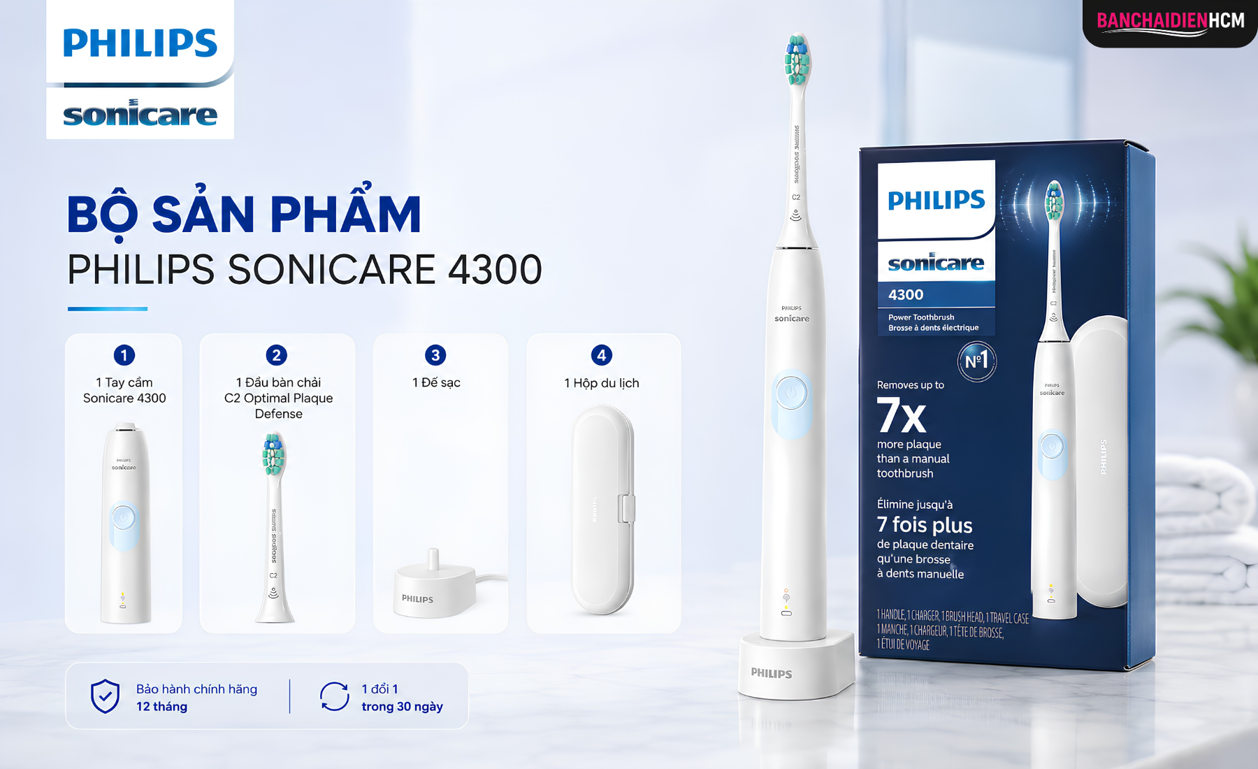 Bộ Sản Phẩm Philips Sonicare 4300 Bao Gồm Những Gì