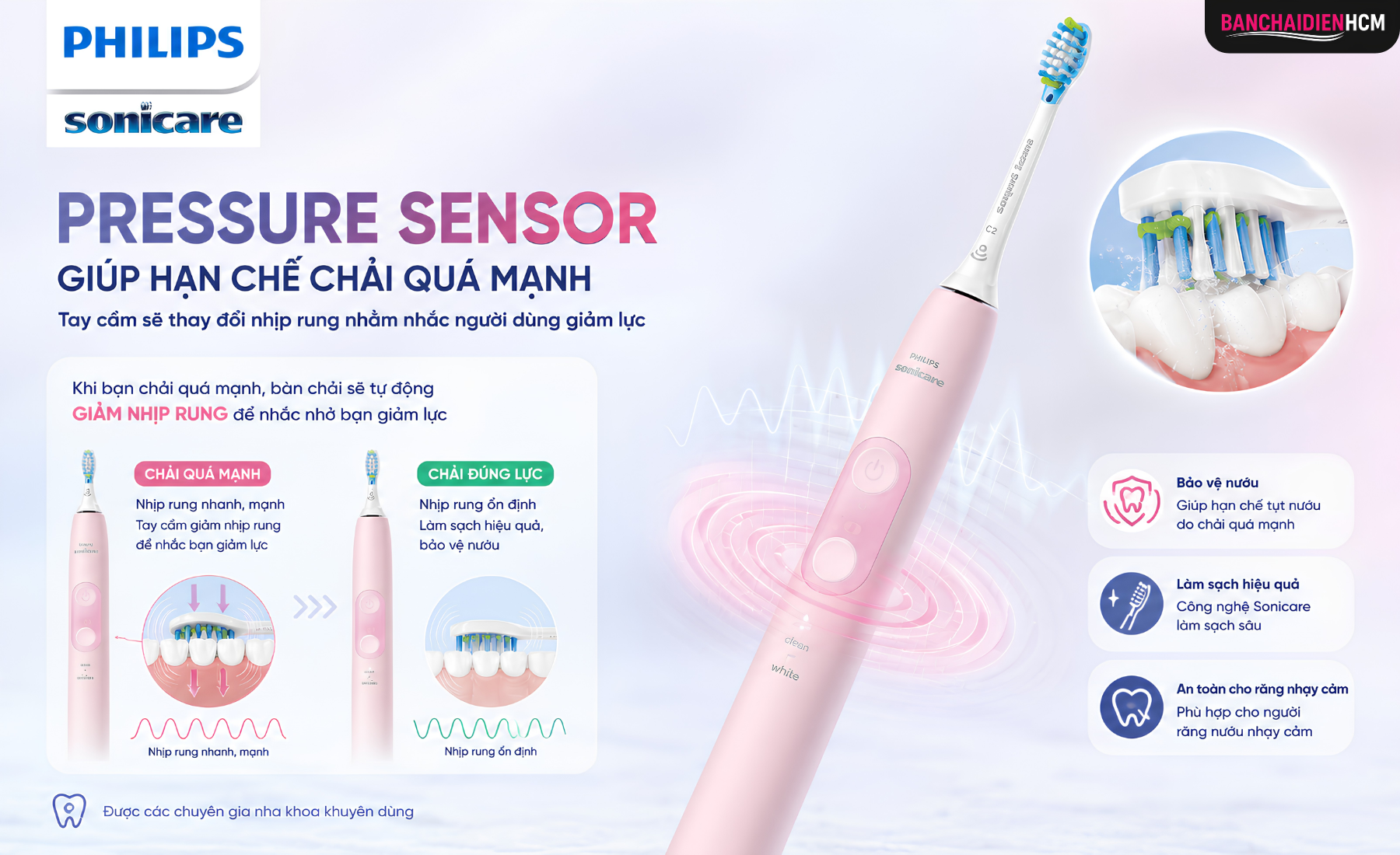 Pressure Sensor Giúp Hạn Chế Chải Quá Mạnh