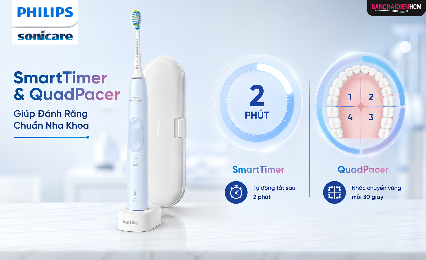 SmartTimer Và QuadPacer Giúp Đánh Răng Chuẩn Nha Khoa