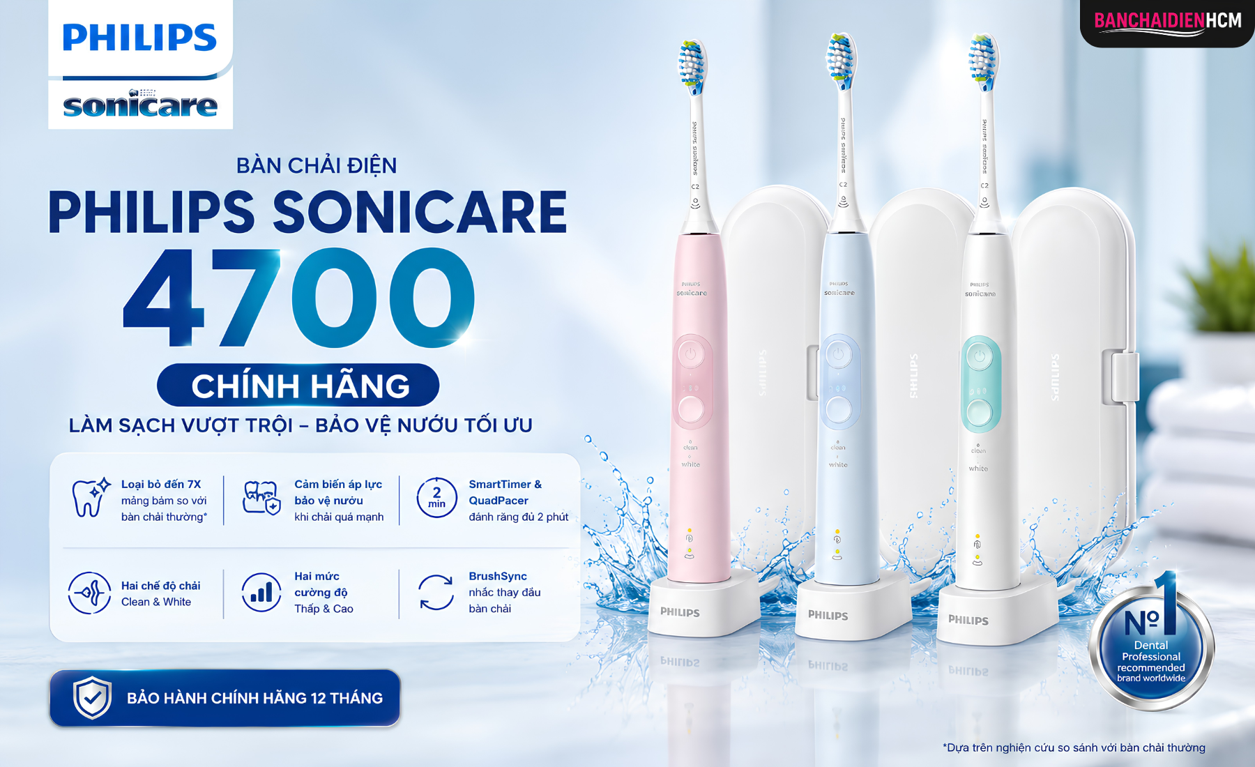 Bàn Chải Điện Philips Sonicare 4700 Chính Hãng 