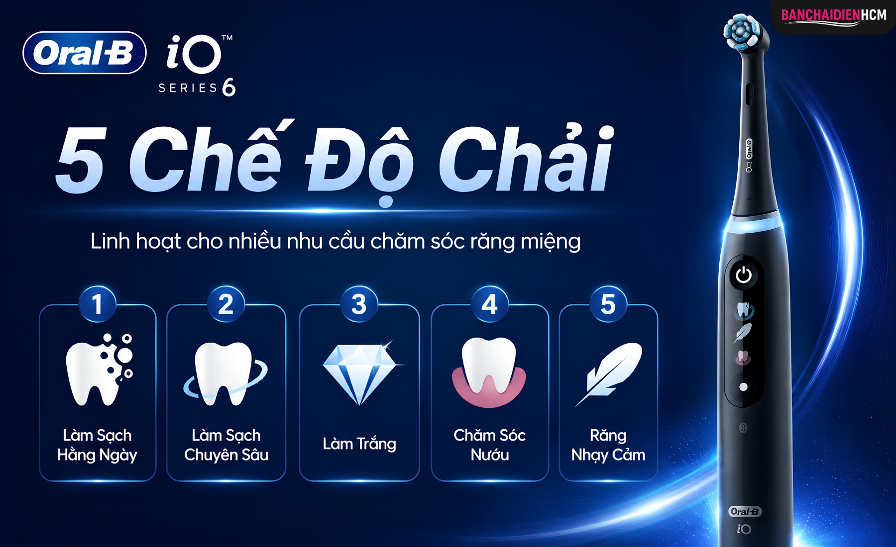 Bàn chải điện Oral B iO Series 6 có 5 chế độ