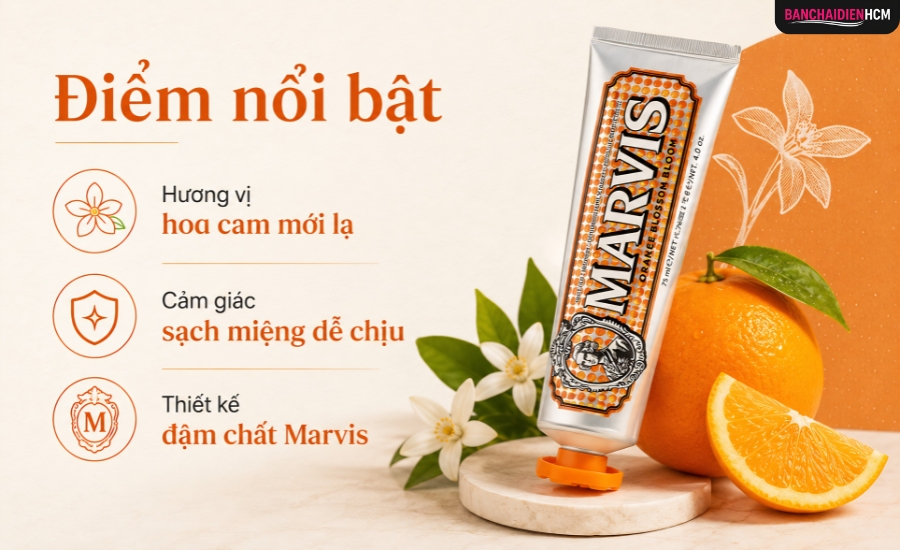 Công dụng của kem đánh răng Marvis Orange Blossom