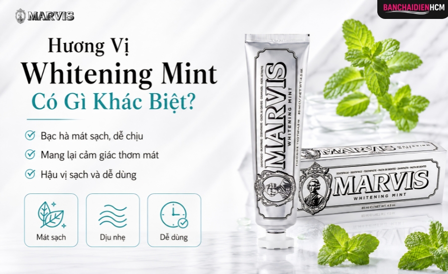 Kem đánh răng Marvis Whitening Mint