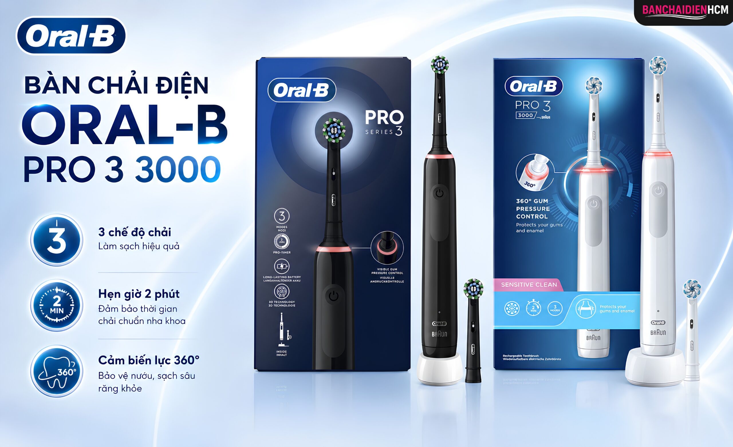 Bàn chải điện Oral-B Pro 3 3000 Chính Hãng