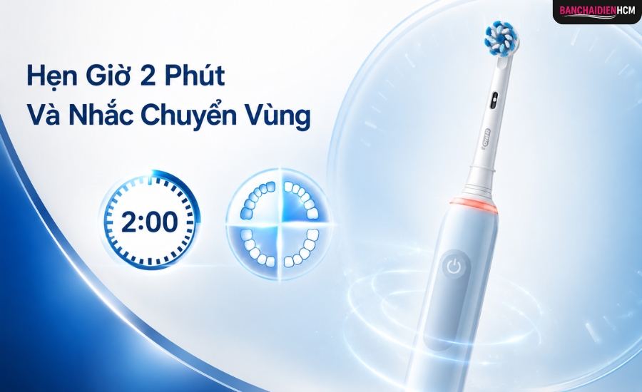 Hẹn giờ và nhắc chuyển vùng trên Oral B Pro 3 3000