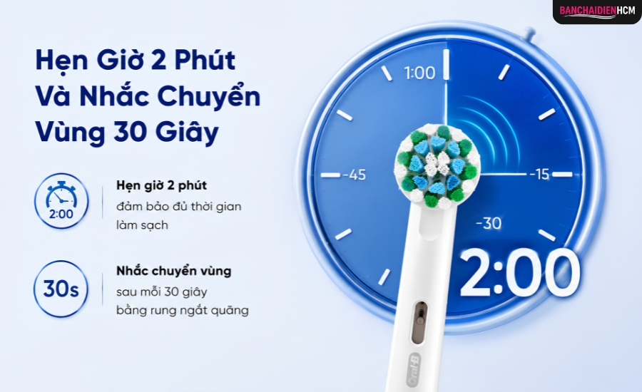 Hẹn Giờ 2 Phút Và Nhắc Chuyển Vùng Oral-B Vitality Pro
