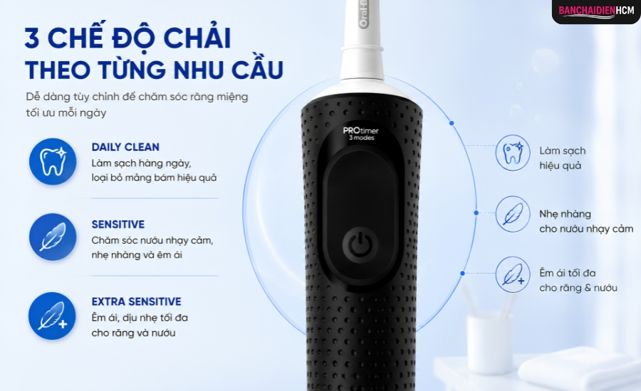 3 Chế Độ Chải Của Oral-B Vitality Pro Phù Hợp Với Từng Nhu Cầu