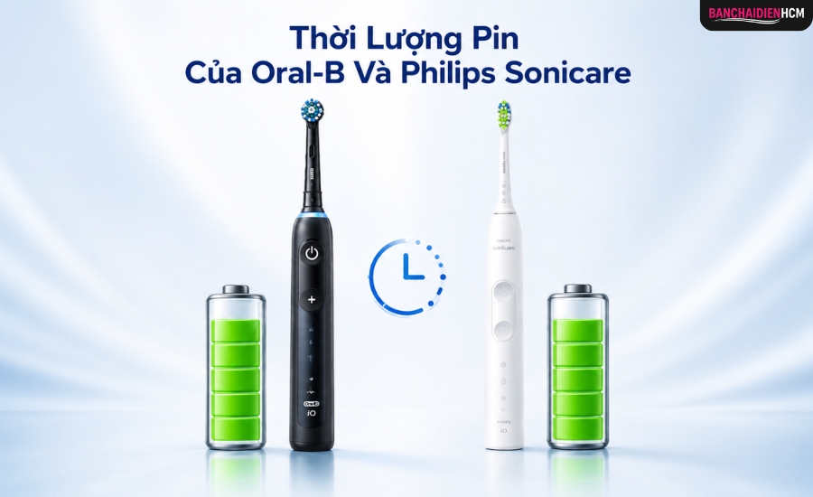 Thời Lượng Pin Trên Oral B Và Philips