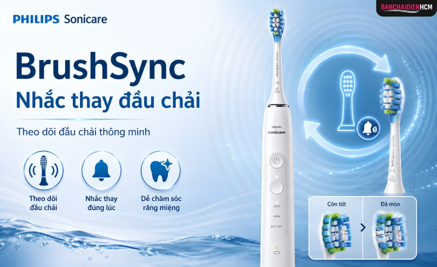 BrushSync và tính năng nhắc thay đầu chải giúp người dùng duy trì hiệu quả sử dụng ổn định hơn, đặc biệt với người thường quên thay đầu bàn chải định kỳ