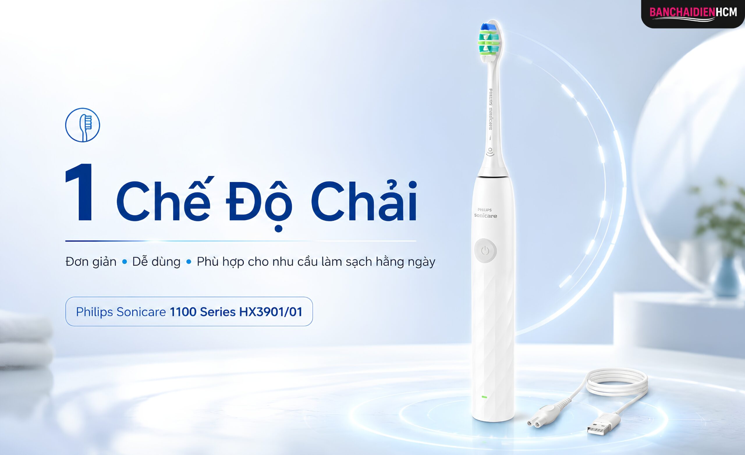 Một chế độ chải Clean là đủ cho người dùng phổ thông cần làm sạch răng mỗi ngày