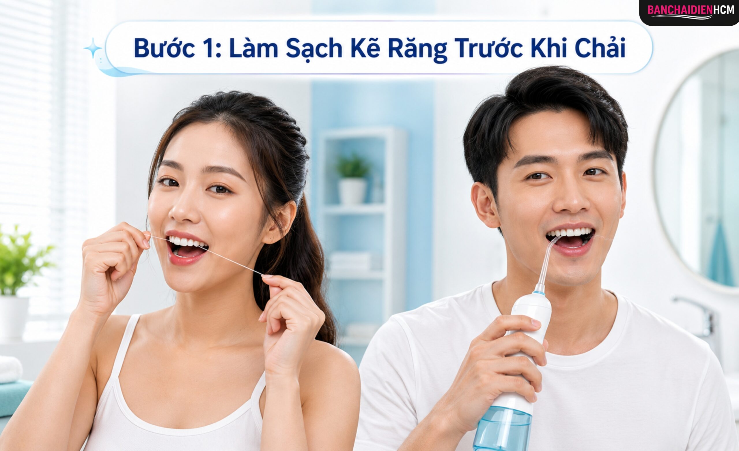 Làm sạch kẽ răng là bước đầu tiên vì nó lấy đi mảng bám ở vùng giữa hai răng nơi lông bàn chải không với tới