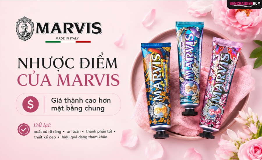 Nhược điểm của kem đánh răng Marvis