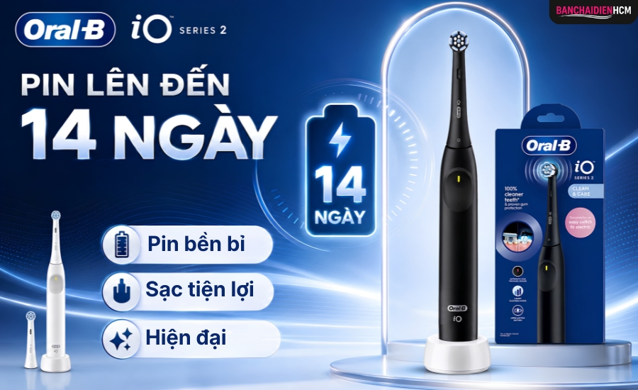 Pin Oral B iO 2 lên đến 14 tiếng