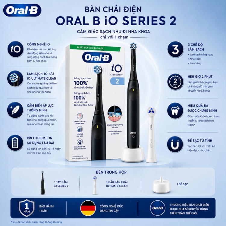Bàn chải điện Oral-B iO Series 2 Bản Nha Khoa Chính Hãng