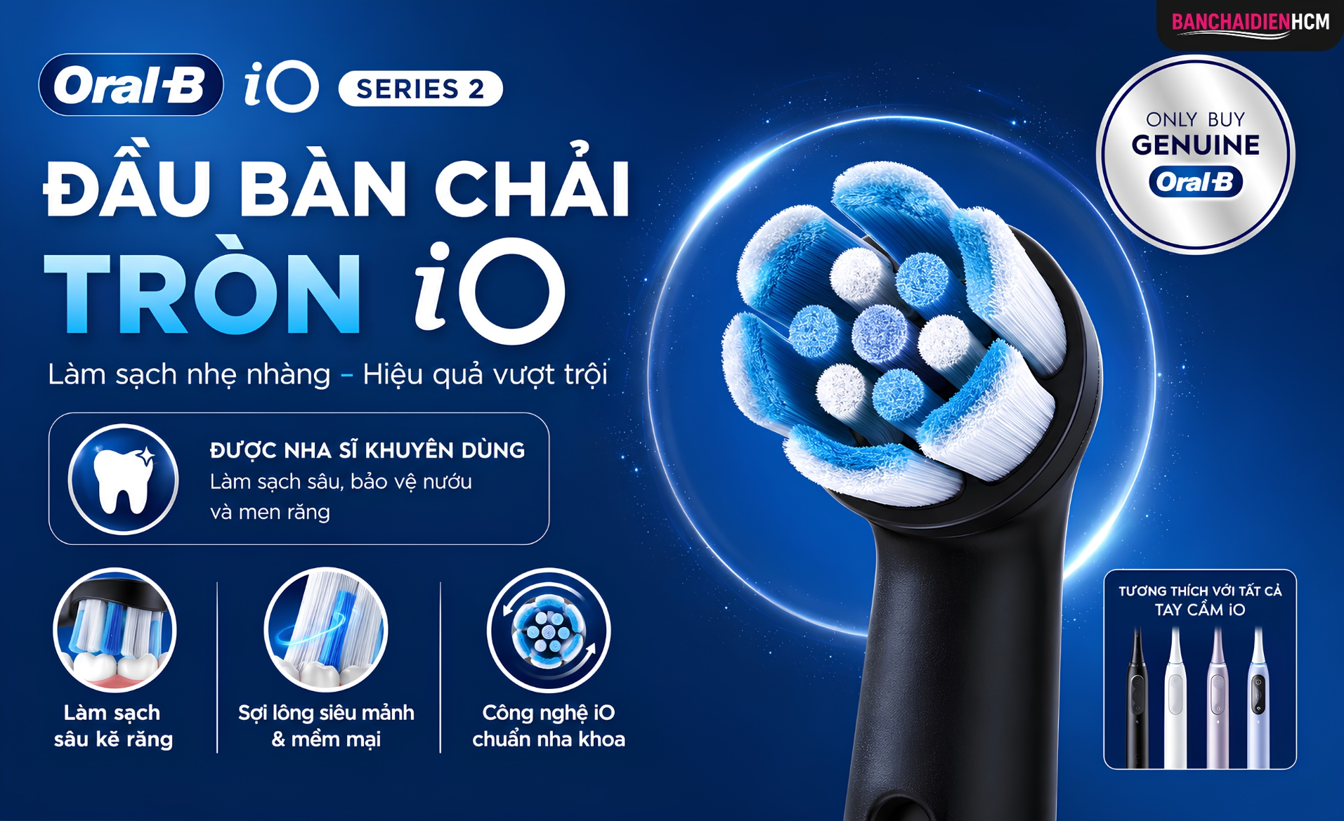 Oral B vẫn duy trì thiết kế đầu bàn chải tròn đặc trưng đã làm nên tên tuổi của thương hiệu