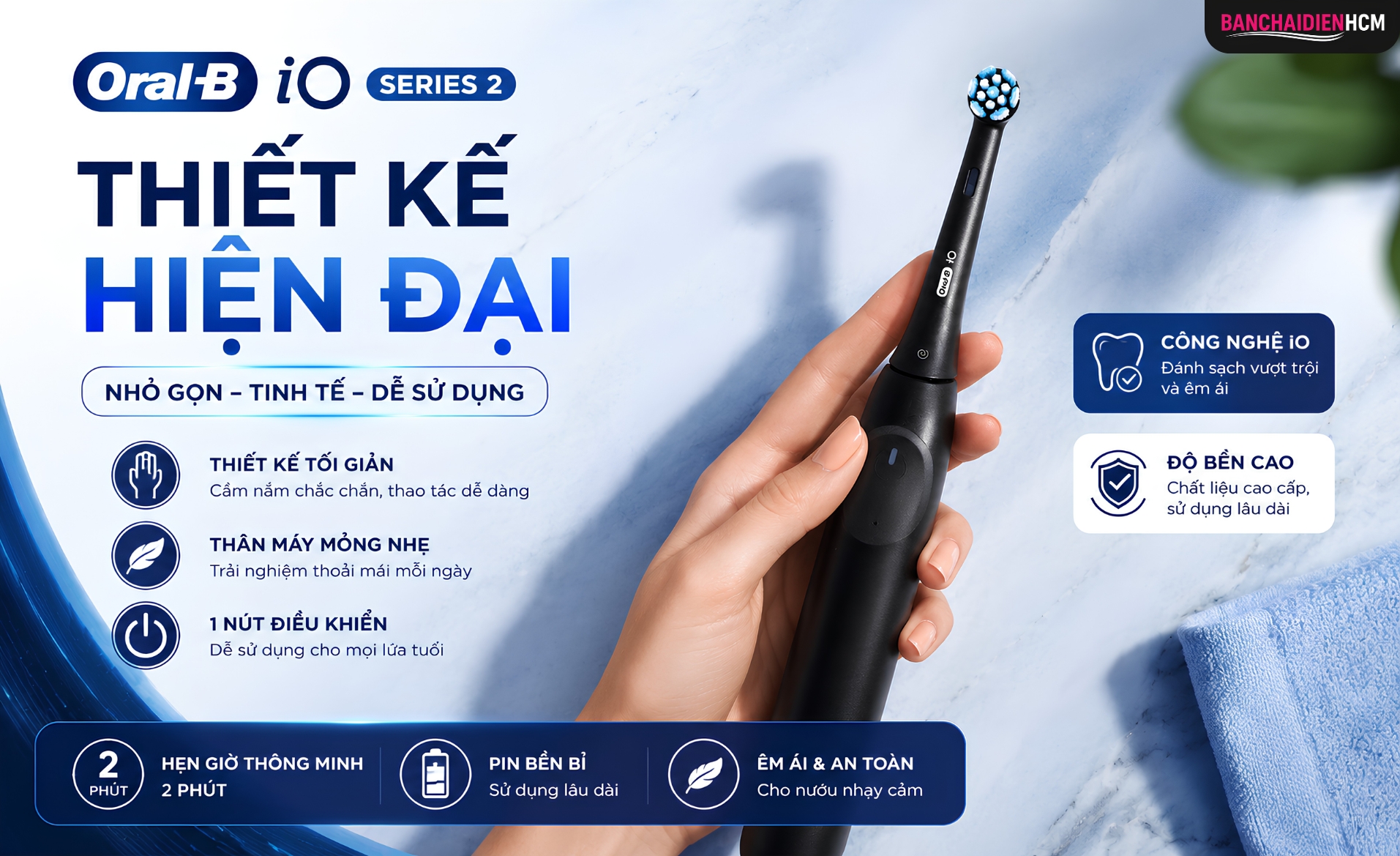 Oral B iO Series 2 Bản Nha Khoa sở hữu thiết kế tối giản nhưng hiện đại, phù hợp với nhiều đối tượng người dùng
