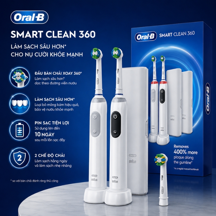 Bàn Chải Điện Oral-B Smart Clean 360 Chính Hãng