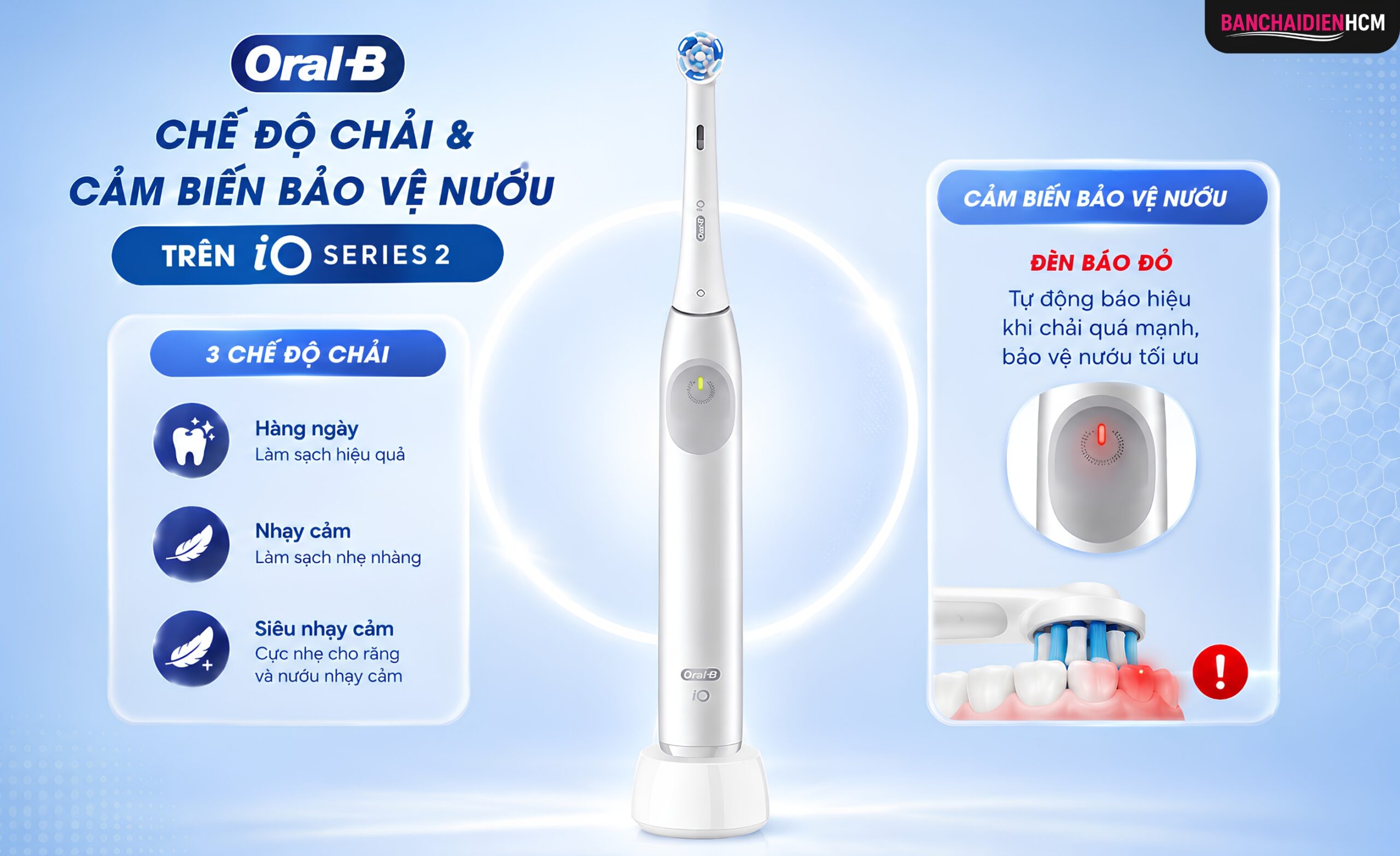 Oral B iO Series 2 có 3 chế độ chải và có cảm biến lực